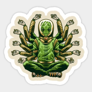 buddha alien doing yoga Sticker